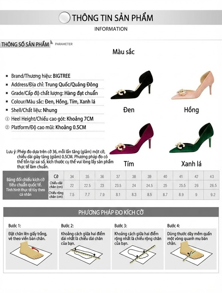 Giày Cao Gót Nữ Nỉ Hở Bên Chiều Cao Đế Khoảng 5cm Mũi Nhọn Đính Đá, Nơ Màu Đen, Xanh Lá, Hồng, Đỏ... chi tiết 1