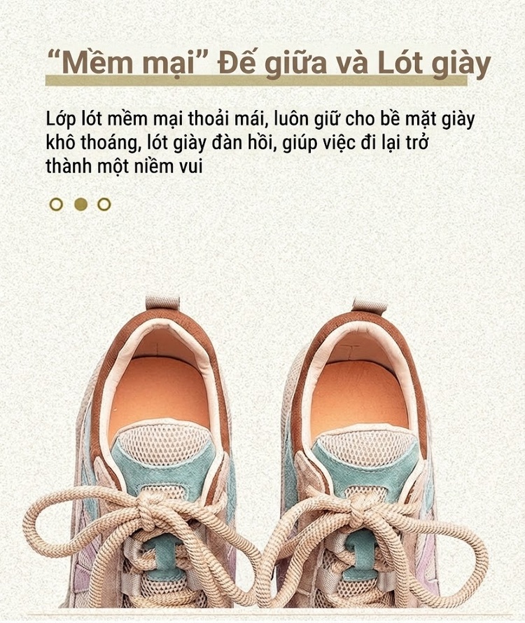 Giày Cao Gót Nữ Phong Cách Thể Thao Chiều Cao Đế Khoảng 7cm Màu Nâu, Be, Xanh, Tím chi tiết 5