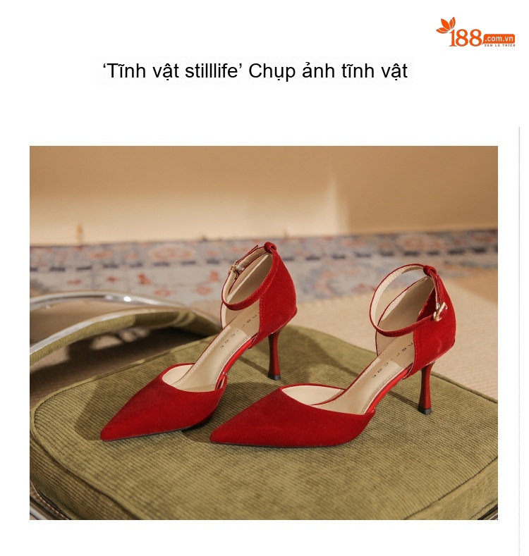 Giày Cao Gót Nữ Quai Mảnh Hở Lưng Chất Nỉ Chiều Cao Đế Khoảng 7cm Màu Đỏ chi tiết 16