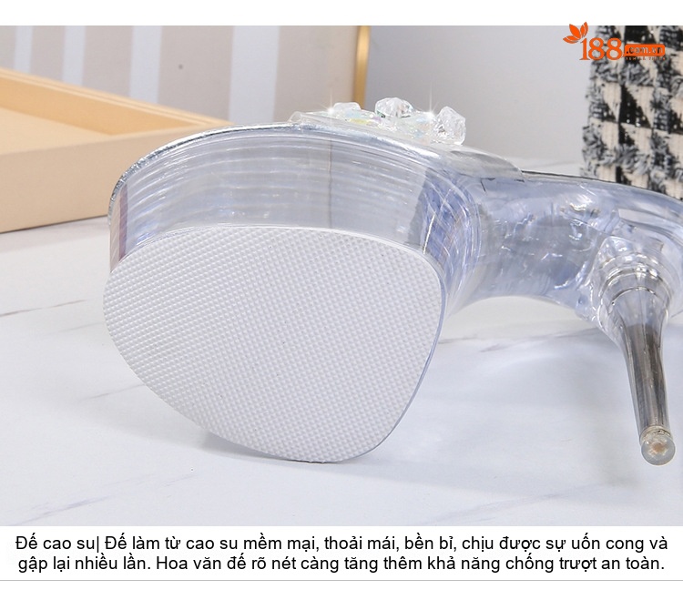 Giày Cao Gót Nữ Trong Suốt Gót Nhọn Đế Xuồng Chiều Cao Đế Khoảng 17cm Màu Trong Suốt chi tiết 7