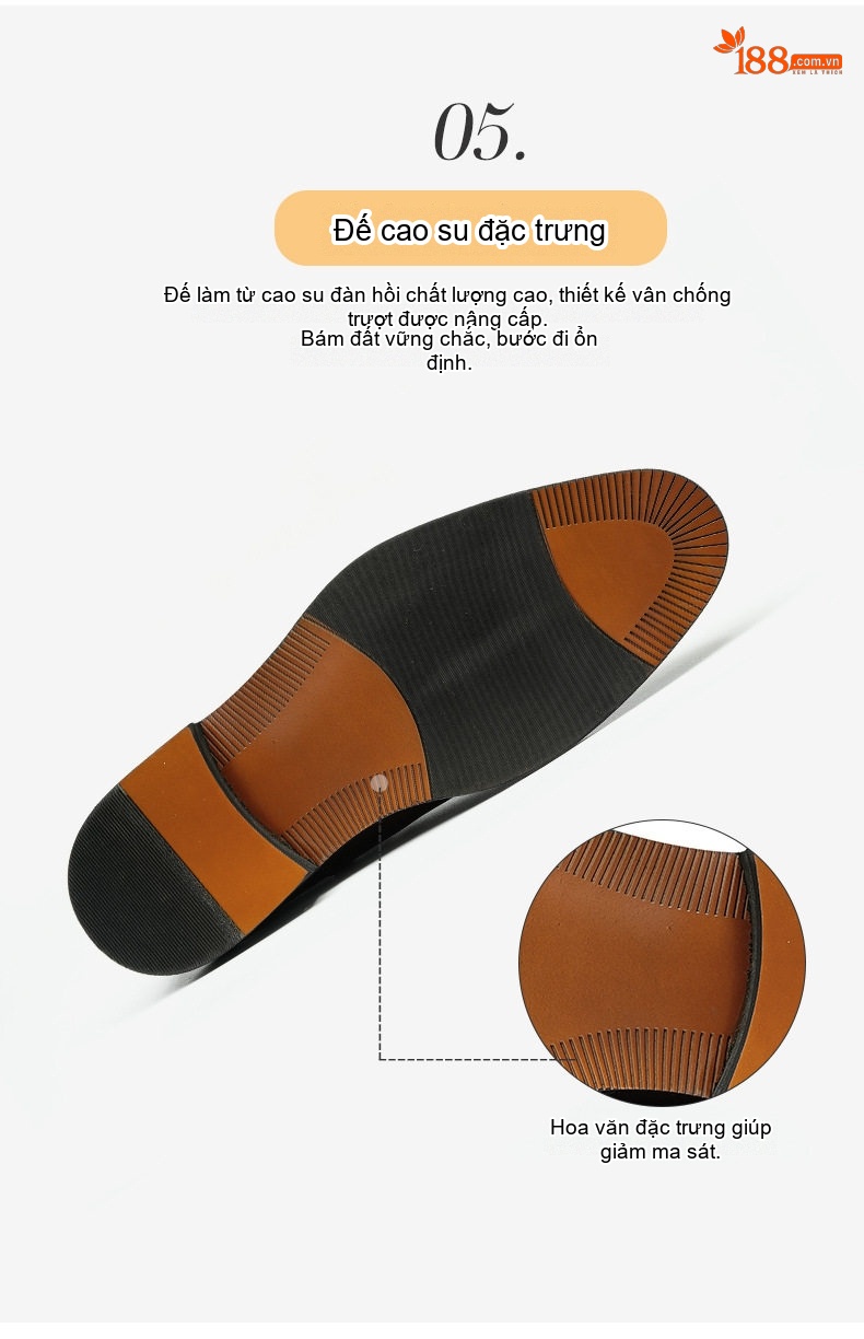 Giày Chelsea Boot Nam Da Thật Cao Cổ Họa Tiết Chiều Cao Đế Khoảng 3cm Màu Đen, Nâu chi tiết 12