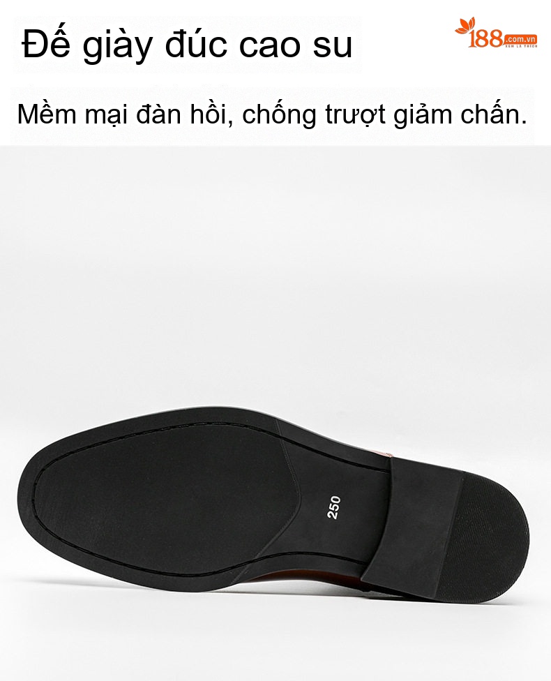 Giày Chelsea Boot Nam Da Thật Cổ Điển Chiều Cao Đế Khoảng 3cm Màu Nâu, Đen chi tiết 8