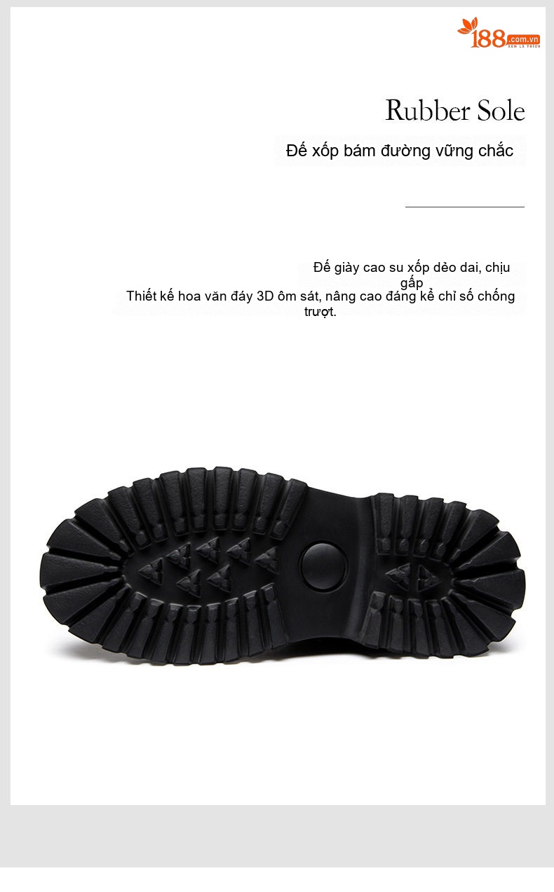 Giày Chelsea Nam Da Bò Cao Cổ Phong Cách Anh Quốc Chiều Cao Đế Khoảng 5cm Màu Đen, Nâu chi tiết 12