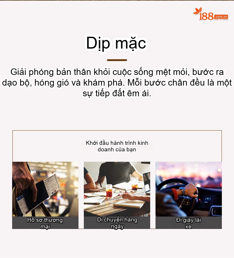 Giày Derby Nam Da Thật Da Mờ Buộc Dây Chiều Cao Đế Khoảng 3cm Màu Nâu, Đen chi tiết 4