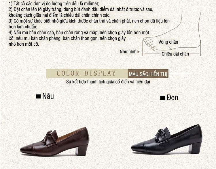 Giày Loafer Nữ Da Bóng Mũi Vuông Chiều Cao Đế Khoảng 5cm Màu Đen, Nâu chi tiết 2