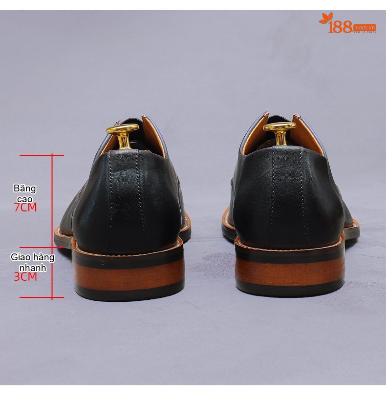 Giày Lười Nam Da Bò Chiều Cao Đế Khoảng 3cm Màu Đen, Nâu chi tiết 17
