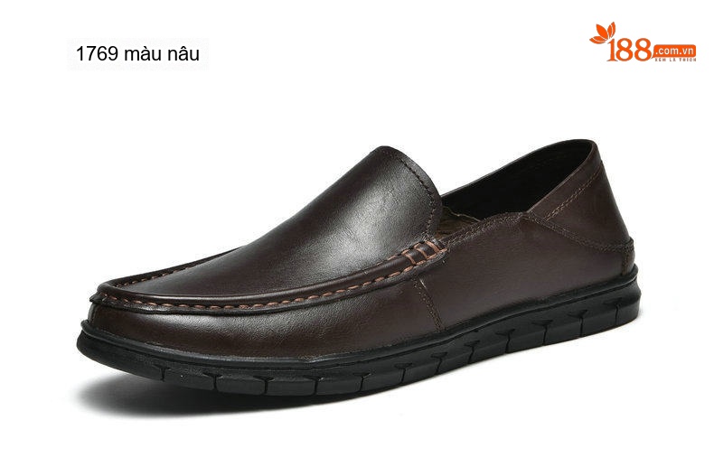 Giày Lười Nam Da Bò Chiều Cao Đế Khoảng 3cm Màu Đen, Nâu chi tiết 24