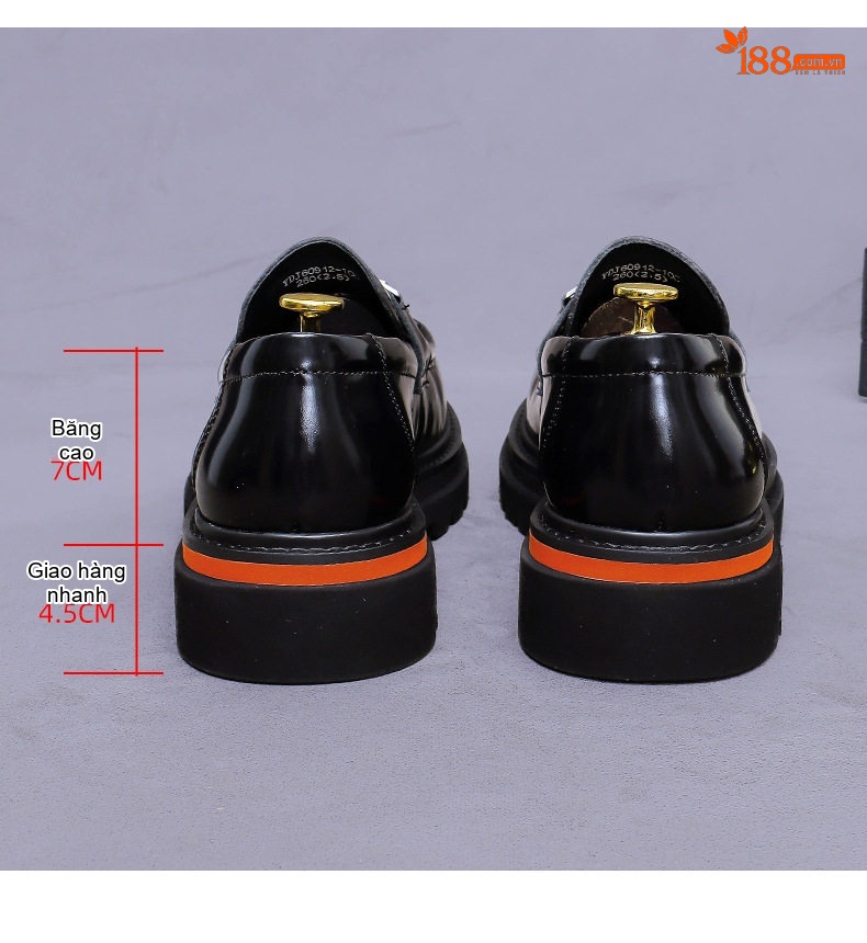 Giày Lười Nam Da Bò Đế Dày Chiều Cao Đế Khoảng 4cm Màu Đen, Nâu chi tiết 16