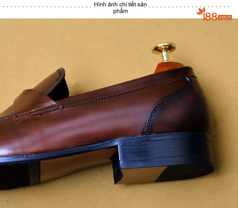 Giày Lười Nam Da Bò Mũi Nhọn Chiều Cao Đế Khoảng 3cm Màu Đen, Nâu chi tiết 15
