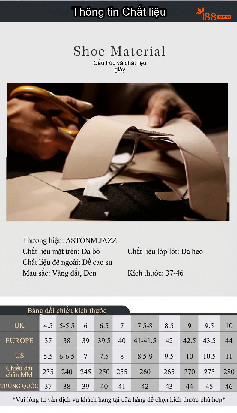 Giày Lười Nam Da Bò Phong Cách Anh Chiều Cao Đế Khoảng 3cm Màu Nâu, Đen chi tiết 3