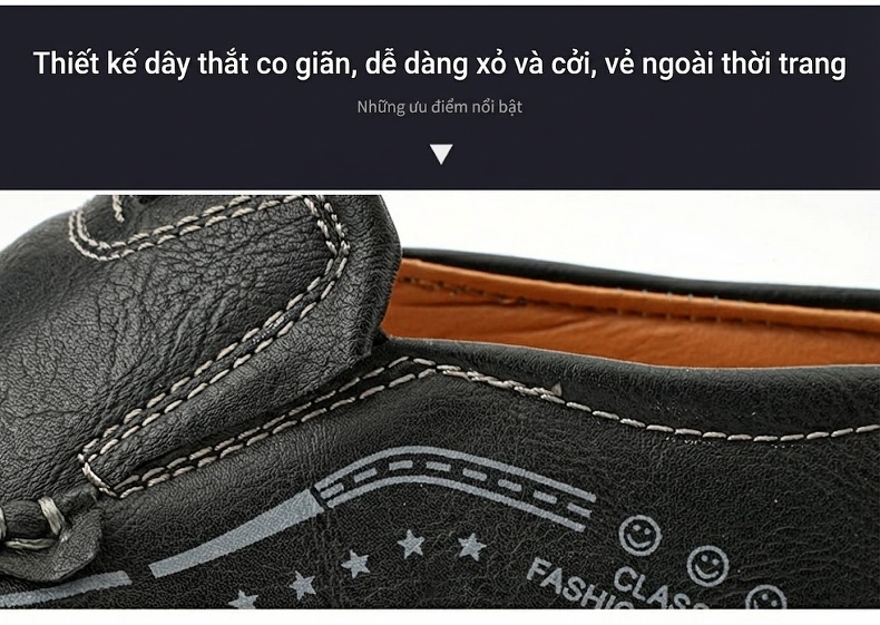 Giày Lười Nam Da Bò Retro Thủ Công Chiều Cao Đế Khoảng 3cm Màu Nâu, Đen chi tiết 10