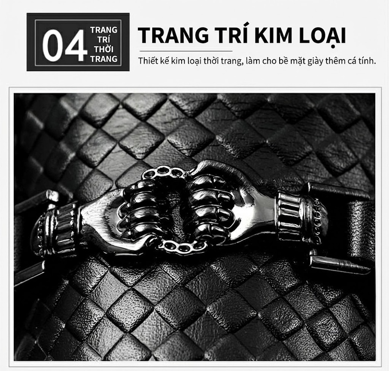 Giày Lười Nam Da Bò Văn Phòng Công Sở Chiều Cao Đế Khoảng 2.5cm Màu Trắng, Đen chi tiết 9
