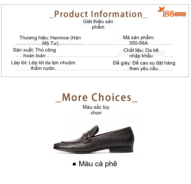 Giày Lười Nam Da Bò Vân Rắn Chiều Cao Đế Khoảng 2cm Màu Đen chi tiết 2
