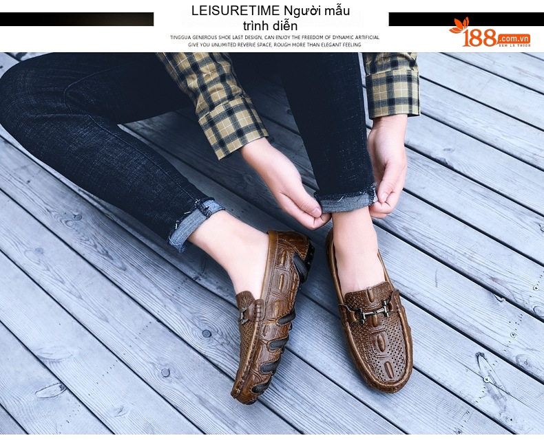 Giày Lười Nam Da Bóng Chiều Cao Đế Khoảng 2cm Màu Đen, Nâu chi tiết 20