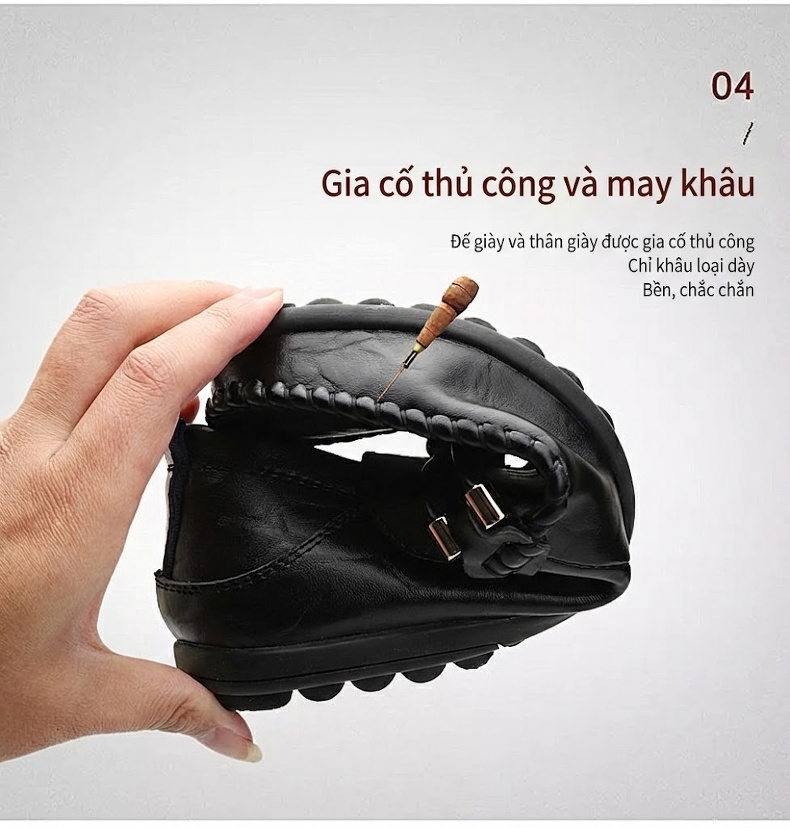 Giày Lười Nam Da Bóng Chiều Cao Đế Khoảng 2cm Màu Nâu, Đen chi tiết 8