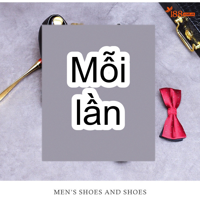 Giày Lười Nam Da Bóng Chiều Cao Đế Khoảng 3cm Màu Đen, Nâu chi tiết 6