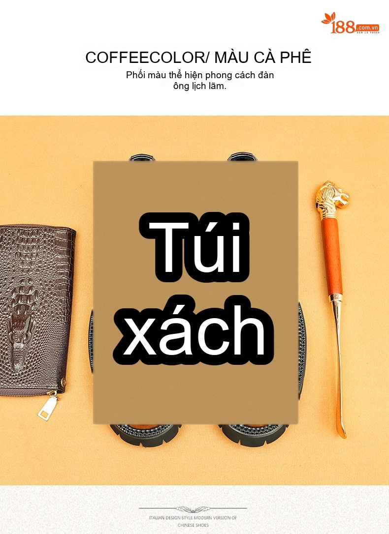 Giày Lười Nam Da Bóng Chiều Cao Đế Khoảng 4cm Màu Đen, Nâu chi tiết 12