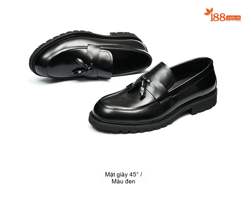 Giày Lười Nam Da Bóng Có Tua Rua Chiều Cao Đế Khoảng 4cm Màu Đen, Đỏ Rượu chi tiết 15