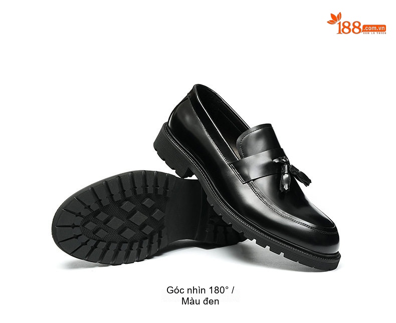 Giày Lười Nam Da Bóng Có Tua Rua Chiều Cao Đế Khoảng 4cm Màu Đen, Đỏ Rượu chi tiết 16