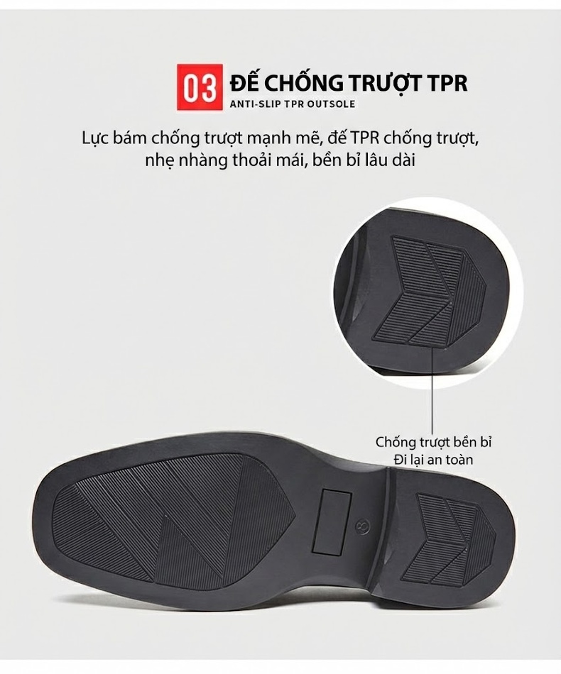 Giày Lười Nam Da Bóng Công Sở Chiều Cao Đế Khoảng 3cm Màu Đen, Nâu chi tiết 7