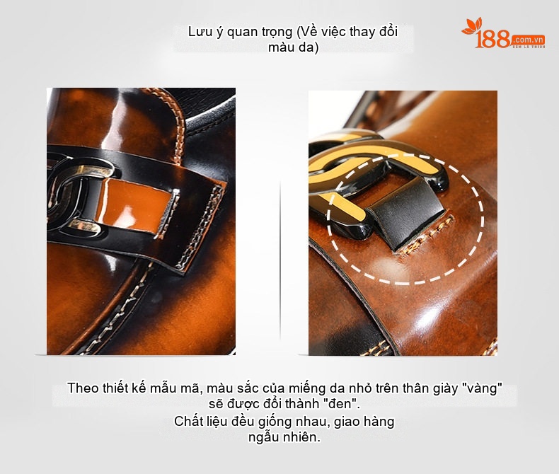 Giày Lười Nam Da Bóng Mã Tấu Chiều Cao Đế Khoảng 3cm Màu Đen, Nâu chi tiết 1