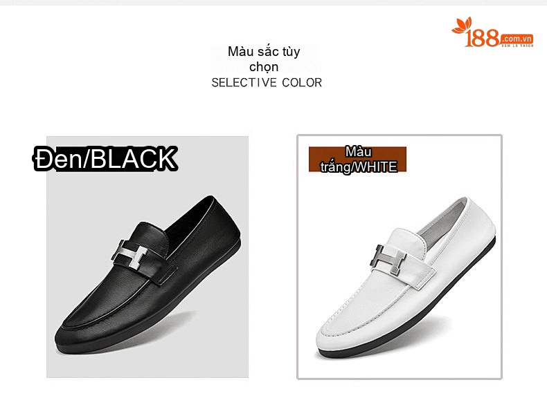 Giày Lười Nam Da Bóng Mũi Tròn Đế Cao 1cm chi tiết 4