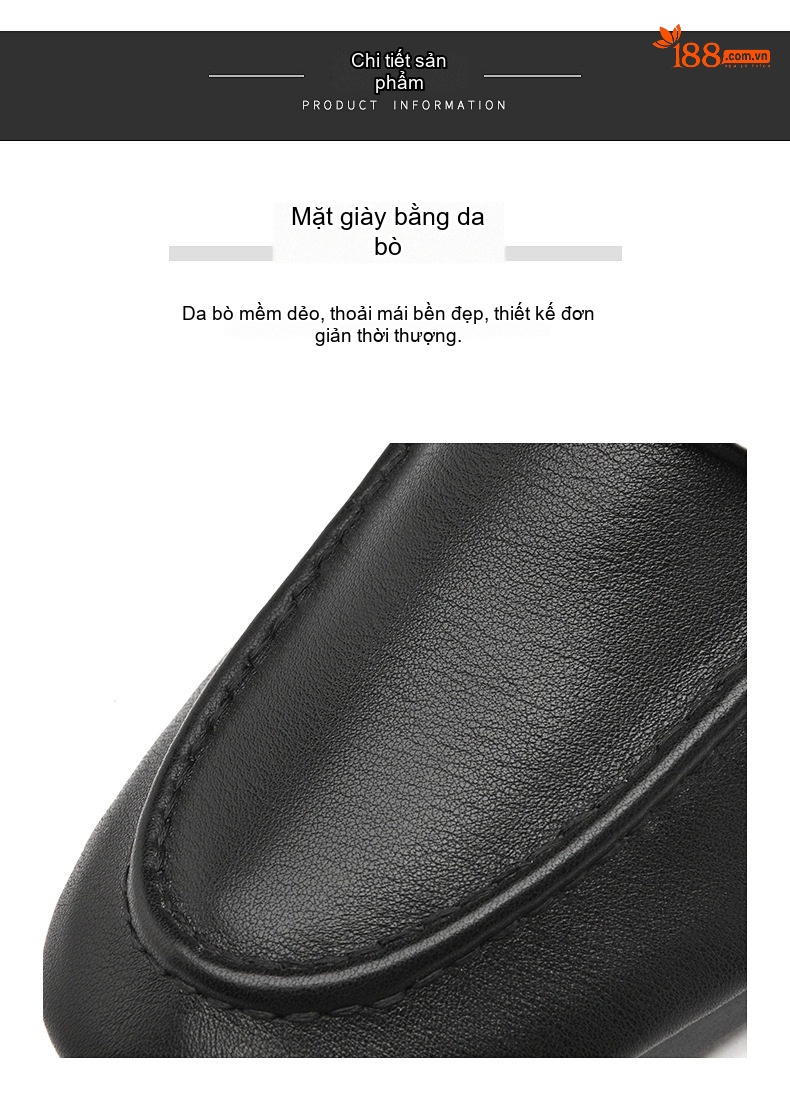 Giày Lười Nam Da Bóng Mũi Tròn Đế Cao 1cm chi tiết 24