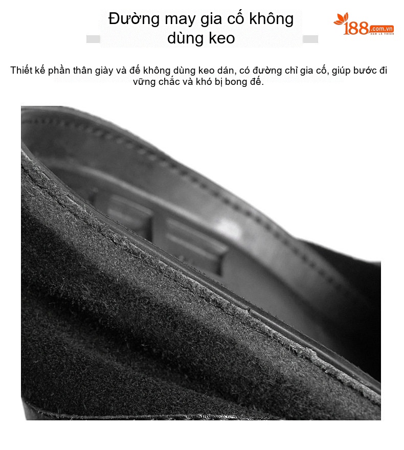 Giày Lười Nam Da Bóng Mũi Tròn Đế Cao 1cm chi tiết 28