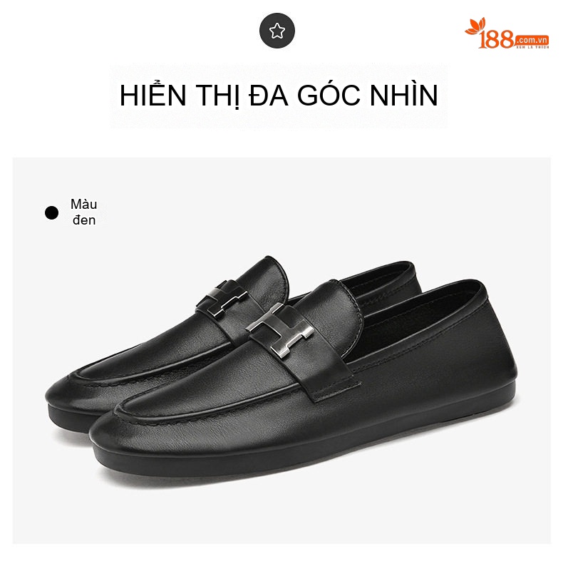 Giày Lười Nam Da Bóng Mũi Tròn Đế Cao 1cm chi tiết 29