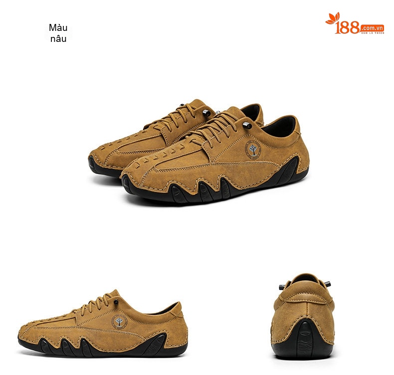 Giày Lười Nam Da Mờ Chiều Cao Đế Khoảng 2cm Màu Xám, Xanh Lá, Trắng, Nâu chi tiết 23