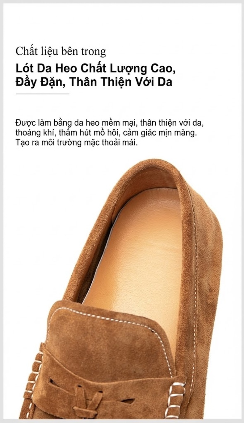 Giày Lười Nam Da Mờ Có TUA Chiều Cao Đế Khoảng 2cm Màu Nâu, Xanh chi tiết 12