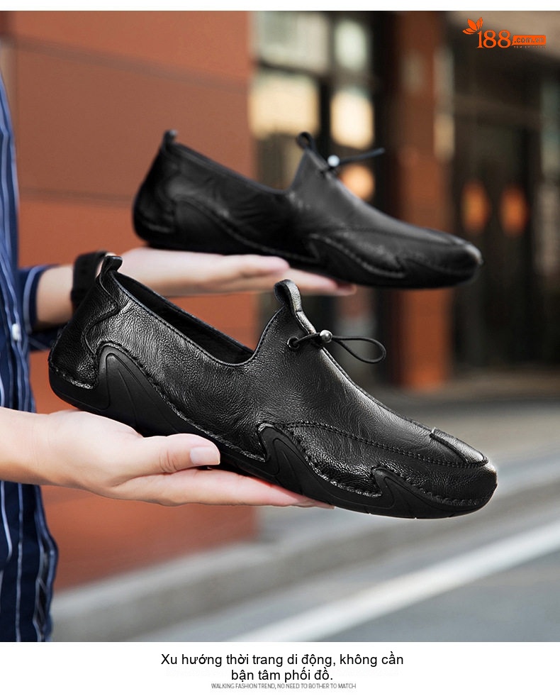 Giày Lười Nam Da Mờ Size Lớn Chiều Cao Đế Khoảng 2cm Màu Đen, Trắng chi tiết 20