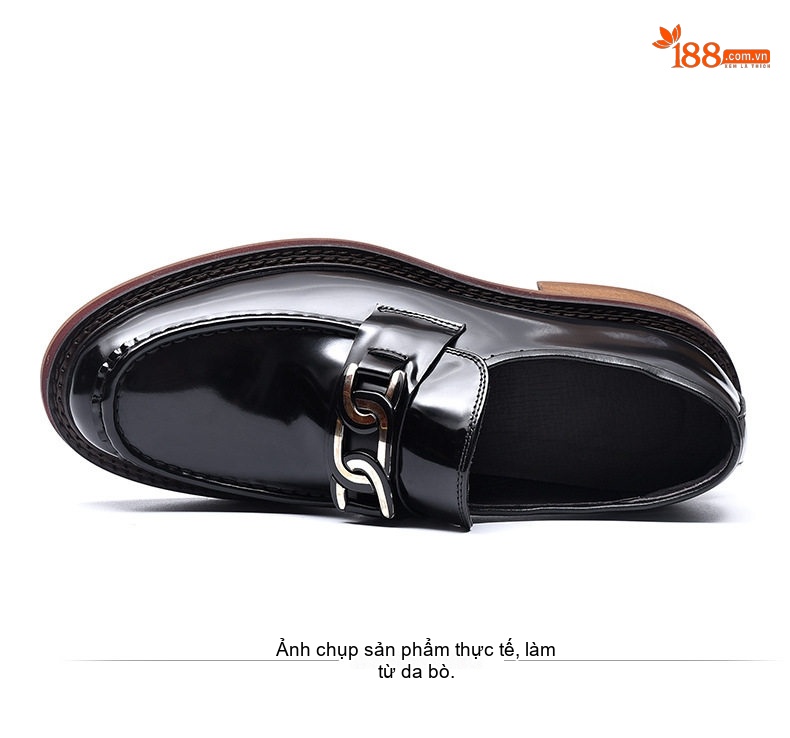 Giày Lười Nam Da Thật Đế Dày Chiều Cao Đế Khoảng 3cm Màu Nâu chi tiết 19