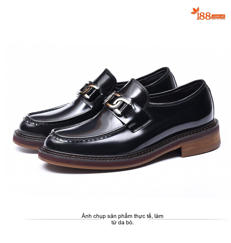 Giày Lười Nam Da Thật Đế Dày Chiều Cao Đế Khoảng 3cm Màu Nâu chi tiết 20