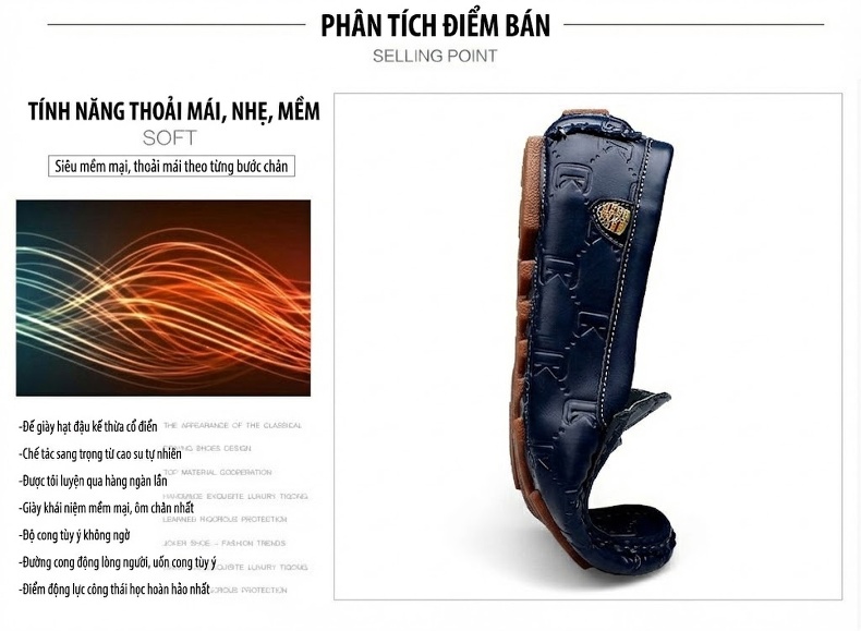Giày Lười Nam Da Thật Thời Trang Chiều Cao Đế Khoảng 2cm Màu Đen, Trắng, Xanh Navy chi tiết 6