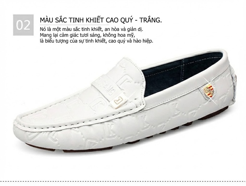 Giày Lười Nam Da Thật Thời Trang Chiều Cao Đế Khoảng 2cm Màu Đen, Trắng, Xanh Navy chi tiết 28