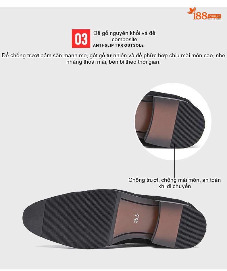Giày Lười Nam Nỉ Da Thật Chiều Cao Đế Khoảng 2cm Phong Cách Nhật Bản Màu Đen, Nâu chi tiết 8