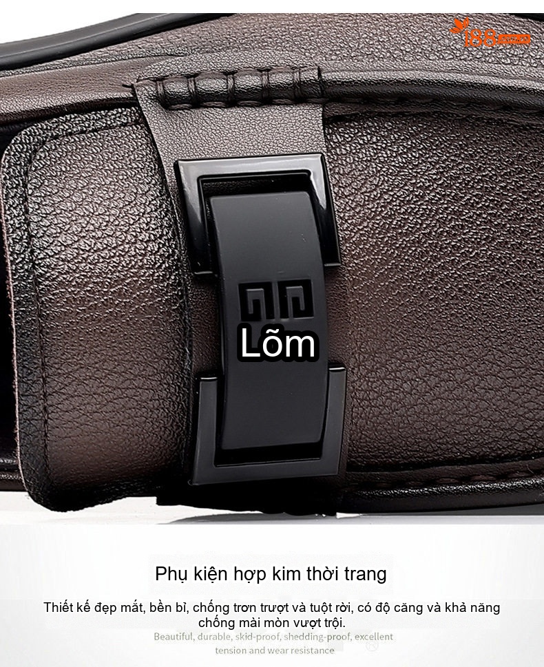 Giày Lười Nam Vân Cá Sấu Da Bò Chiều Cao Đế Khoảng 3cm Màu Đen, Nâu chi tiết 10
