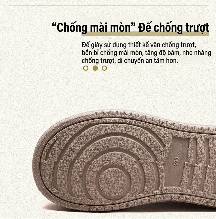Giày Lười Nữ Cao Cổ Da Mờ Chiều Cao Đế Khoảng 4cm Màu Nâu, Kem chi tiết 5