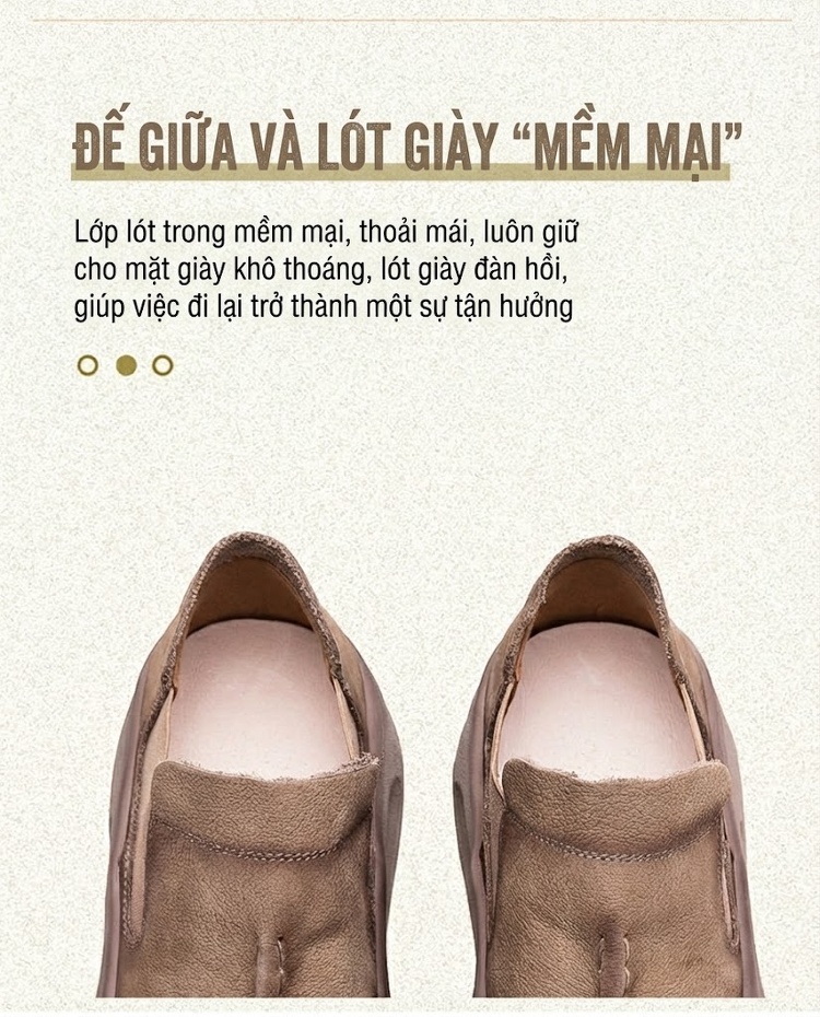 Giày Lười Nữ Cao Cổ Da Mờ Chiều Cao Đế Khoảng 4cm Màu Nâu, Kem chi tiết 6