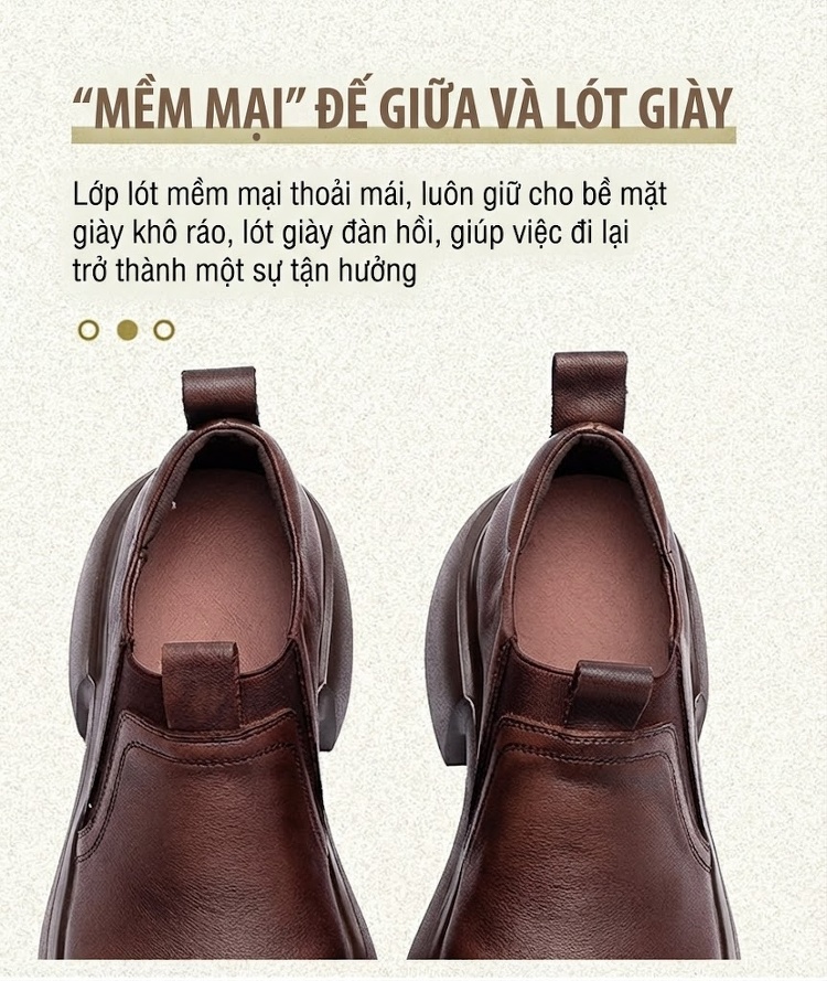 Giày Lười Nữ Da Bò Chiều Cao Đế Khoảng 6cm Phong Cách Pháp Màu Đen, Nâu chi tiết 6