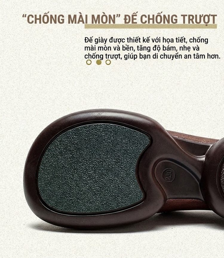 Giày Lười Nữ Da Bò Đế Dày Chiều Cao Đế Khoảng 4cm Màu Đen, Nâu chi tiết 5