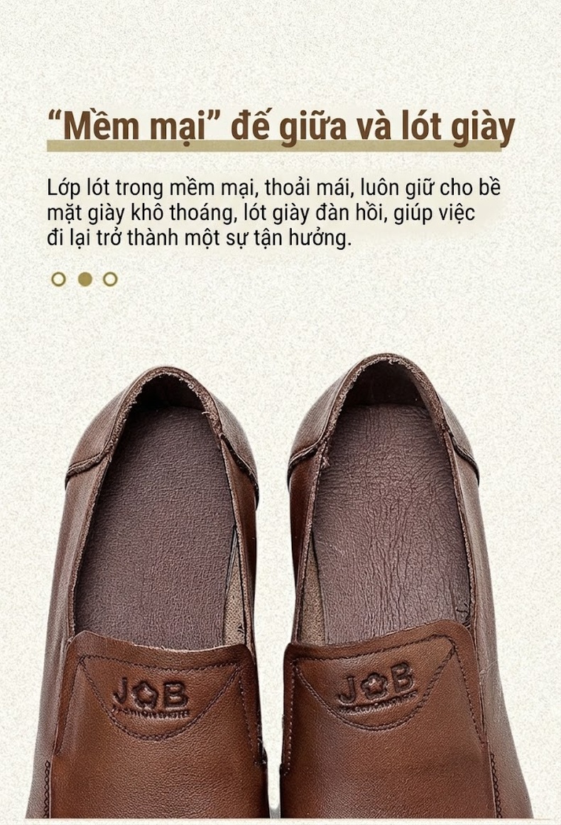 Giày Lười Nữ Da Bò Mũi Tròn Chiều Cao Đế Khoảng 3cm Màu Đen, Nâu chi tiết 5