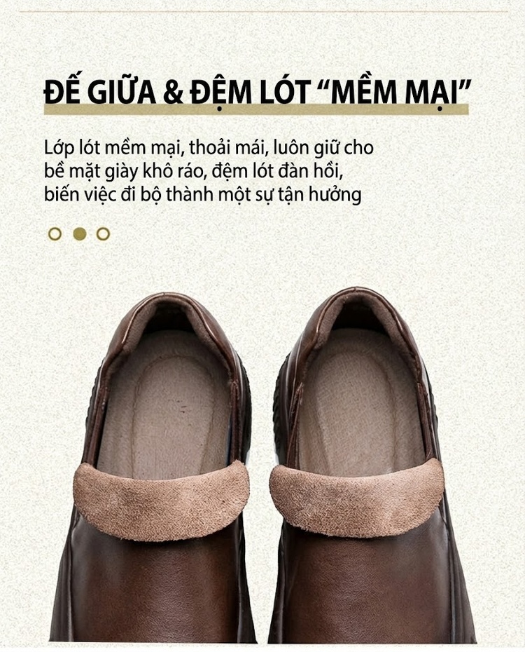 Giày Lười Nữ Da Bóng Chiều Cao Đế Khoảng 4cm Màu Nâu, Xám chi tiết 5