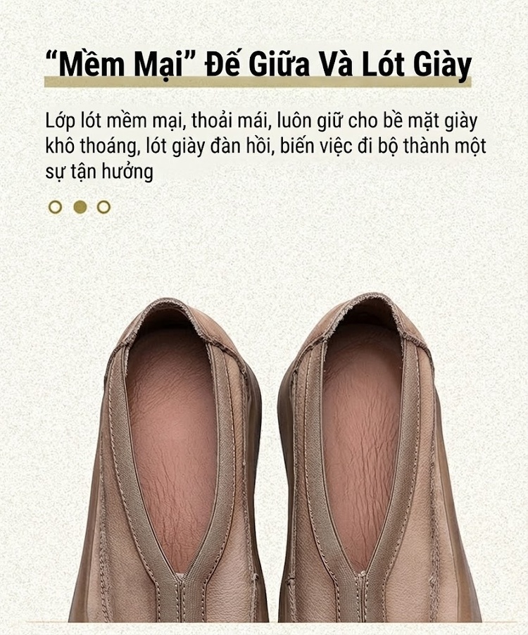 Giày Lười Nữ Da Mờ Đế Bệt Chiều Cao Đế Khoảng 4cm Màu Nâu chi tiết 7