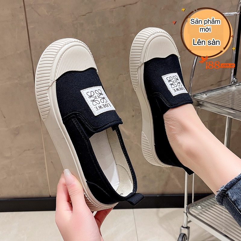 Giày Lười Nữ Da Mờ Đế Dày Chiều Cao Đế Khoảng 5cm Màu Nâu, Be chi tiết 11