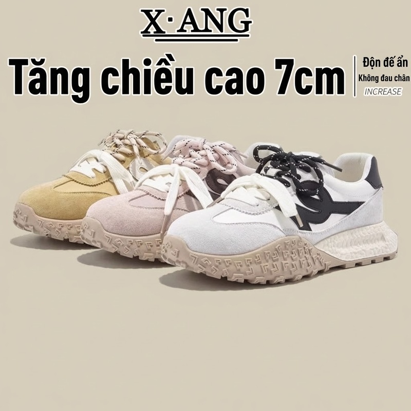 Giày Lười Nữ Da Mờ Đế Dày Chiều Cao Đế Khoảng 5cm Màu Nâu, Be chi tiết 21