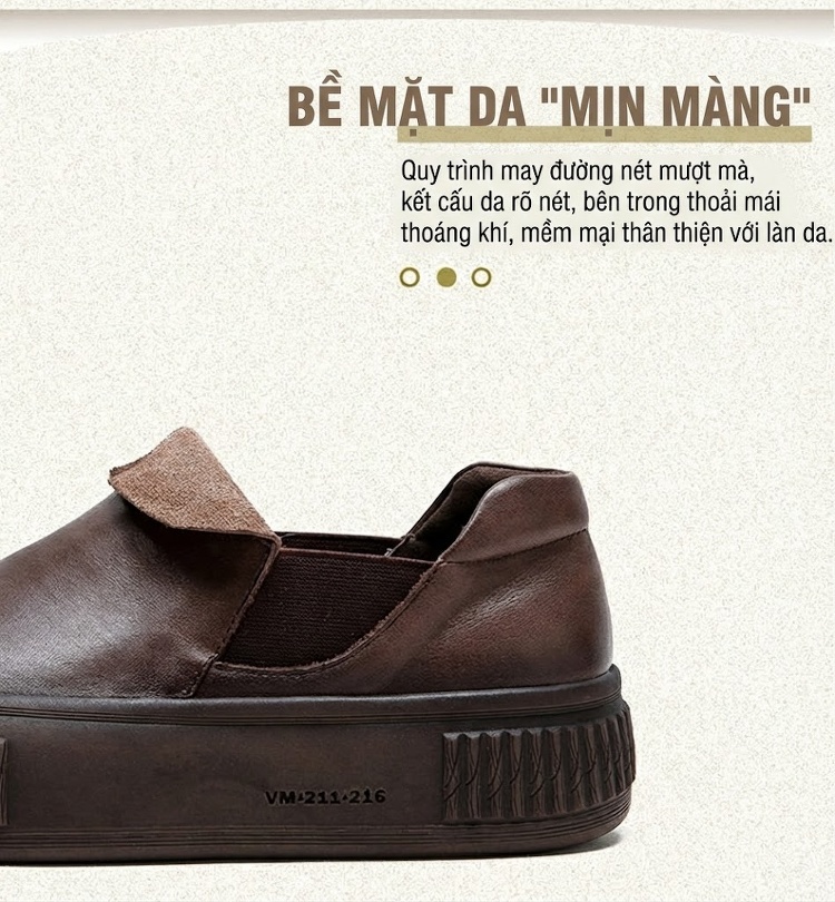 Giày Lười Nữ Đế Bằng Chiều Cao Đế Khoảng 3cm Màu Nâu, Xám chi tiết 3
