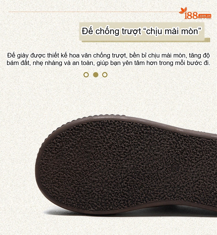Giày Lười Nữ Đế Bằng Chiều Cao Đế Khoảng 3cm Màu Nâu, Xám chi tiết 5