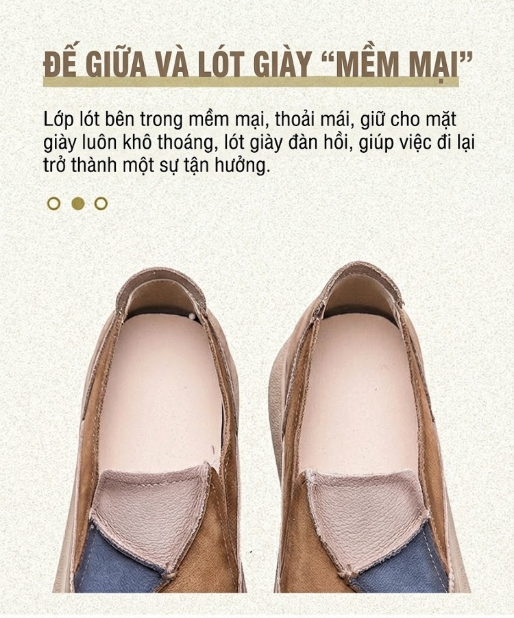 Giày Lười Nữ Đế Dày Chiều Cao Đế Khoảng 3cm Phong Cách Retro Màu Nâu, Đỏ, Xám, Xanh Lá chi tiết 6